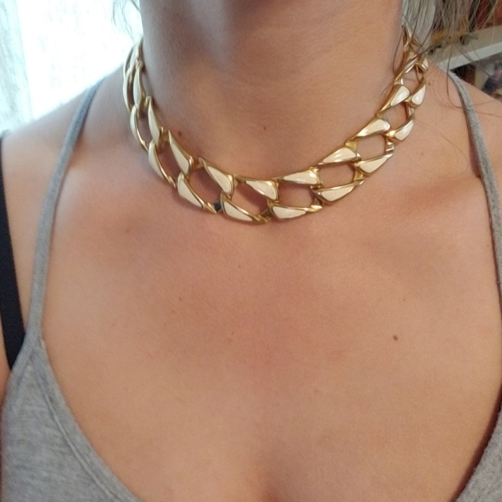 Fauz gold choker necklace